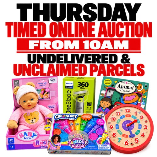 WELCOME TO OUR TIMED AUCTION!

*All goods are “sold as seen” and carry no guarantee or warranty.

*The descriptions and images are a guideline only.

*We do not guarantee that any item is complete with accessories or in full working order. The stock we are selling in the main is unclaimed property and retail returns.

*Please either come and view or submit a condition report.

For payment and collection terms please visit our important sale information.

Happy bidding!