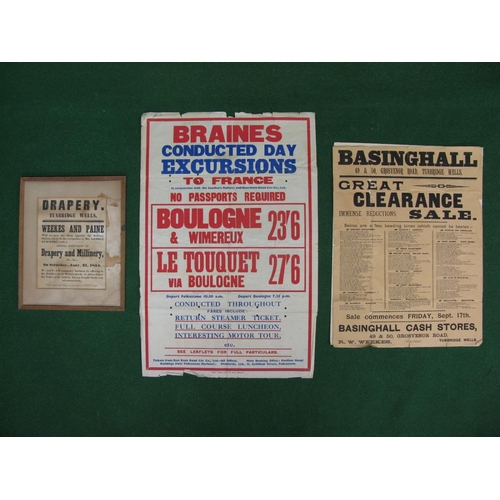 115 - Two paper advertisements for Weekes & Paine and Basinghall Cash Stores, both of Tunbridge Wells toge... 