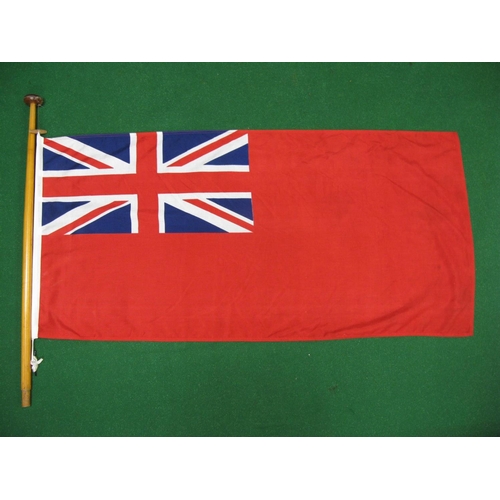 181 - Red Royal Ensign linen flag attached to a tapered wooden pole with cap - flat 26.25'' x 55.5''