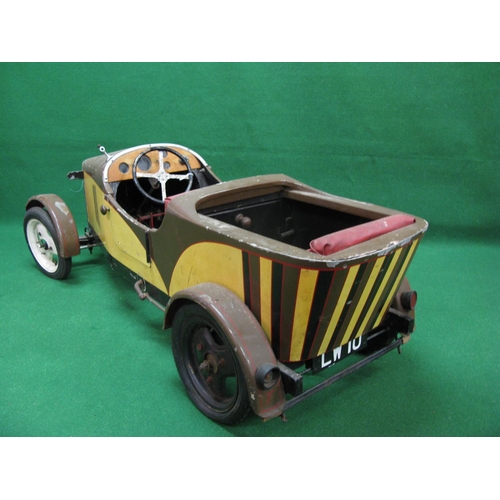 207 - 1960's bespoke two seat vintage pedal car constructed from steel, wood and aluminium with opening dr... 