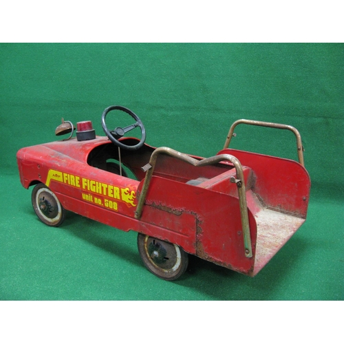 212 - 1960's American steel pedal fire engine in red with AMF Fire Fighter Unit No. 508 on the sides in ye... 