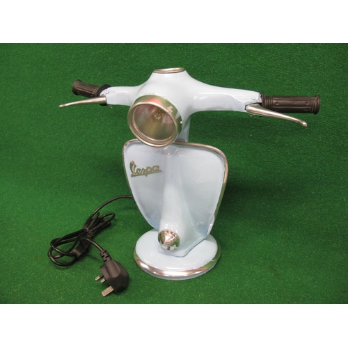 45 - Working desk lamp with on/off lead switch in the form of Vespa handle bars and leg shield, complete ... 