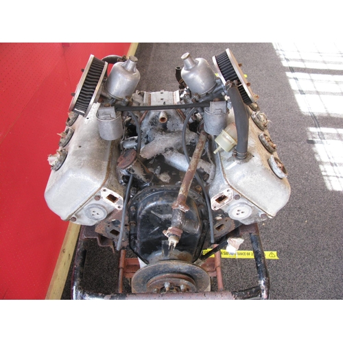 63 - Daimler SP250 V8 engine as fitted in the Dart.  SU carburettors and inlet manifold attached.  Engine... 
