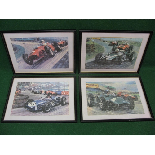 75 - Four jigsaw puzzles featuring Michael Turner paintings of 1950's/1960's motor racing - 24.5'' x 18.5... 