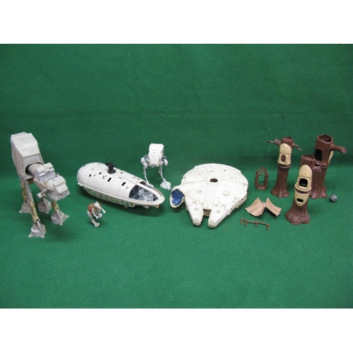 285 - Quantity of large Star Wars crafts and machines together with Ewoq village parts