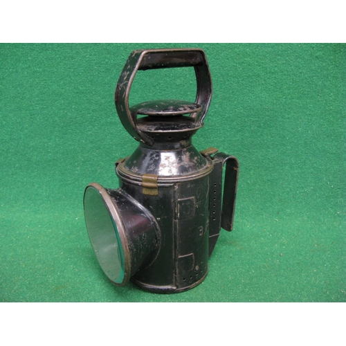 101 - Guards triple aspect oil hand lamp, burner and body embossed BR - 11