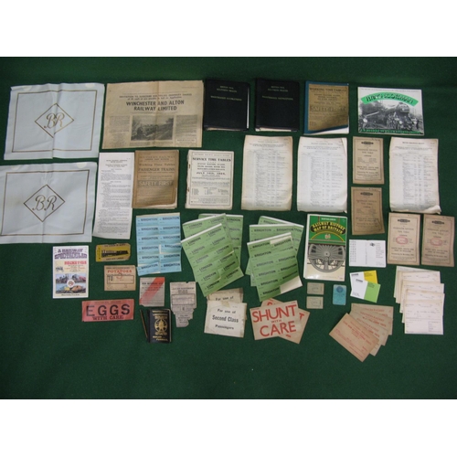 103 - Quantity of ephemera to include: SR time tables for 1924 and 1931, Galloway-Hill Locomotive Diary fo... 