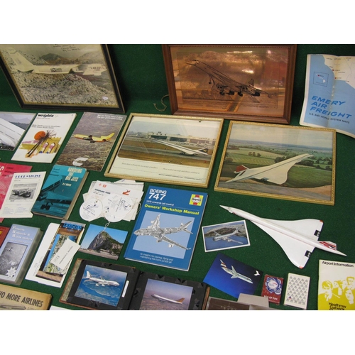 108 - Large quantity of flying memorabilia and ephemera to include: Concorde, airlines, photographs, cutle... 