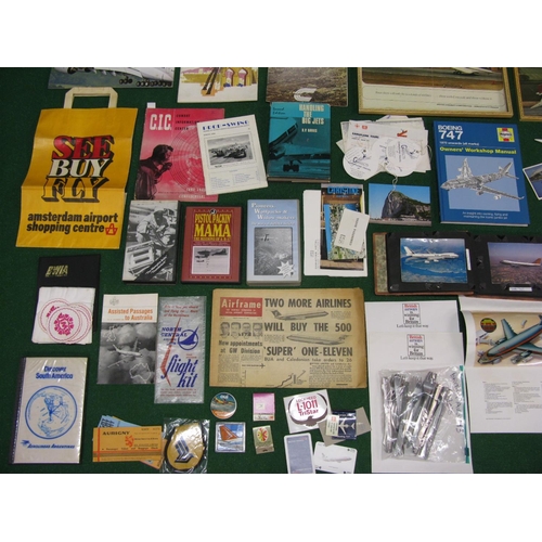 108 - Large quantity of flying memorabilia and ephemera to include: Concorde, airlines, photographs, cutle... 