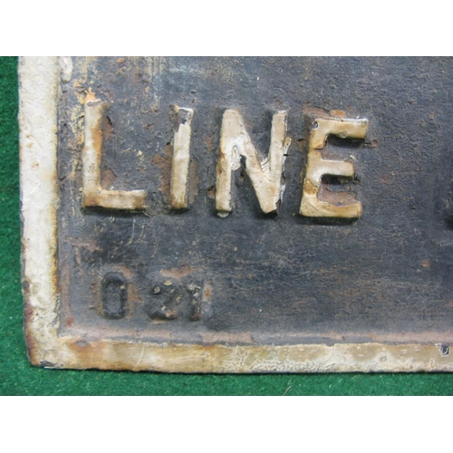 114 - Cast iron foot crossing sign for London & North Eastern Railway, Beware Of The Trains Look Both Up A... 