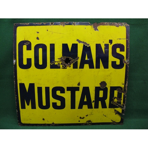 125 - Large enamel sign for Colemans Mustard, dark blue letters and border on a yellow ground - 38