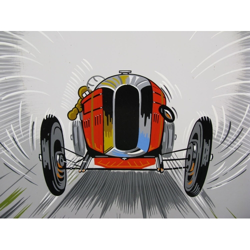 150 - Hand painted on metal copy of the highly prized BP sign The Winner, featuring a 1920's racing car ro... 