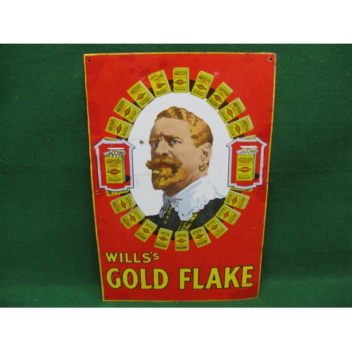 158 - Enamel sign for Will's Gold Flake featuring a bearded gentleman with earring surrounded by twenty pa... 