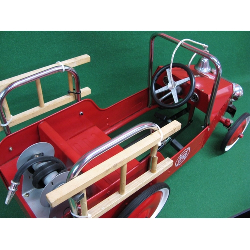 161 - Baghere metal childs pedal powered fire engine with steering, bell, hose and ladders - 38