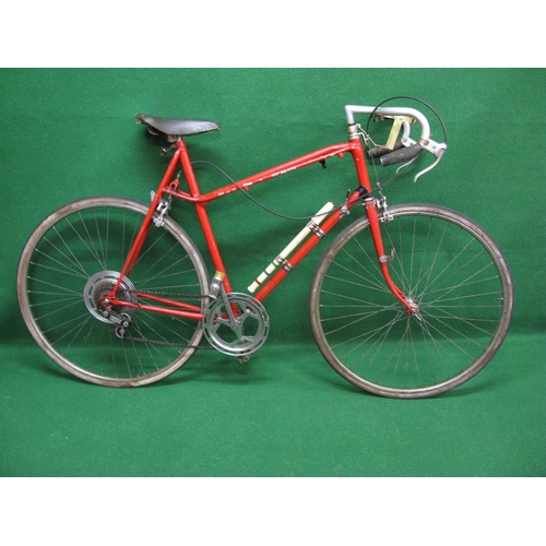 168 - Unnamed racing bike with unusual triple top tubes, centre pull brakes, five Simplex gears and Eclips... 