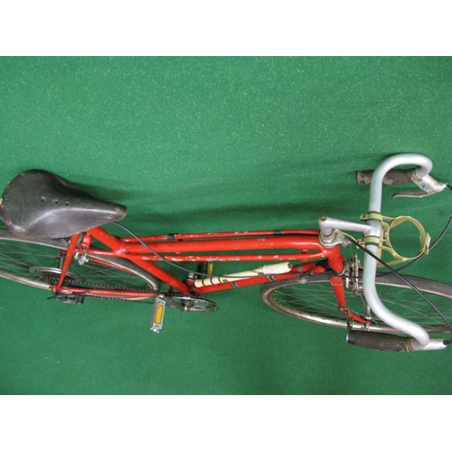 168 - Unnamed racing bike with unusual triple top tubes, centre pull brakes, five Simplex gears and Eclips... 