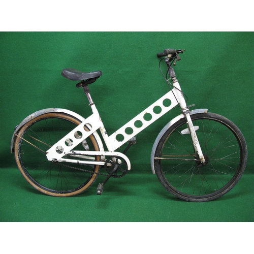 174 - Italian Legnano three speed bicycle with perforated flat plate, alternative frame parts and only a f... 