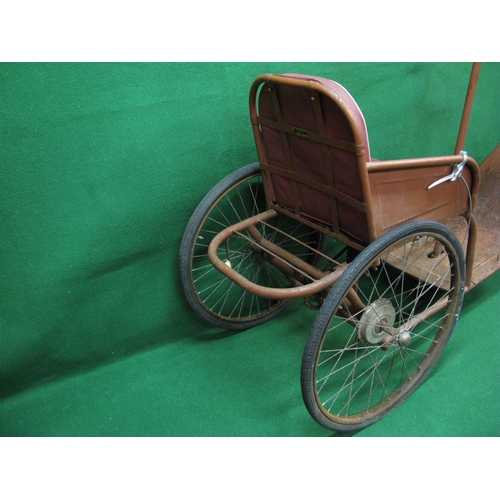 179 - French or Belgium hand propelled tricycle with luggage rack behind the seat plus a braked rear wheel... 