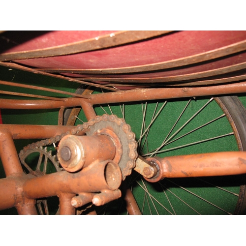 179 - French or Belgium hand propelled tricycle with luggage rack behind the seat plus a braked rear wheel... 