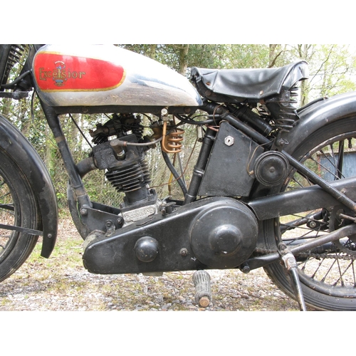 184 - 1935 Excelsior motorcycle.  Registration No. BOJ 781. 149cc OHV four stroke with Burman hand change ... 