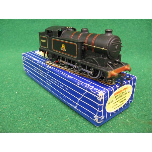 536 - Late 1950's Hornby Dublo EDL17 3 Rail N2 0-6-2 tank locomotive No. 69567 in early BR lined (matt) bl... 