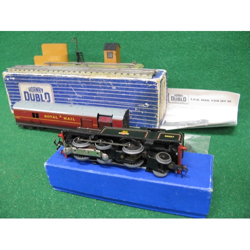 539 - Mid 1950's Hornby Dublo EDL17 3 Rail N2 0-6-0 tank locomotive No. 69567 in early BR black livery, bo... 