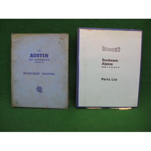 54 - Austin A55 MkII, A60, Oxford Series V and VI, 15.60 workshop manual together with a Rootes Sumbeam S... 