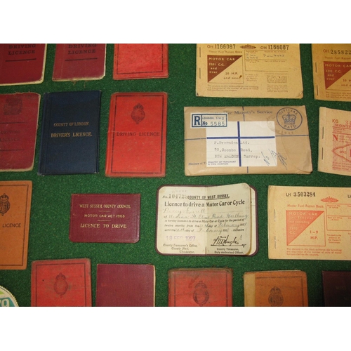 56 - Quantity of driving licenses from 1911-1975, Ration books, bus and trolley bus route maps, old tax d... 