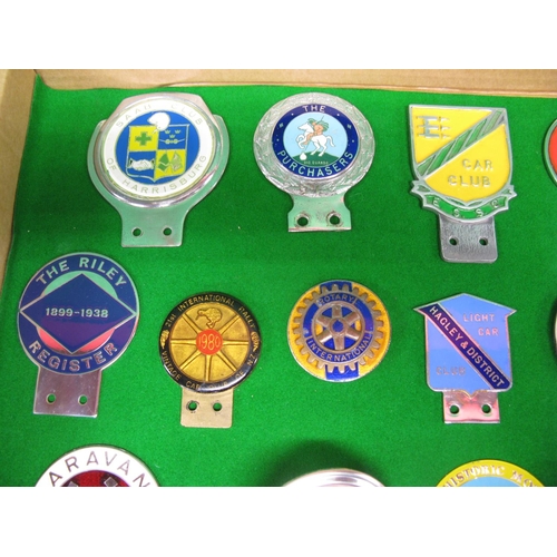 84 - Thirteen car badges to include: Hagley & District Light Car Club, Vintage Car Club Of NZ 21st Intern... 