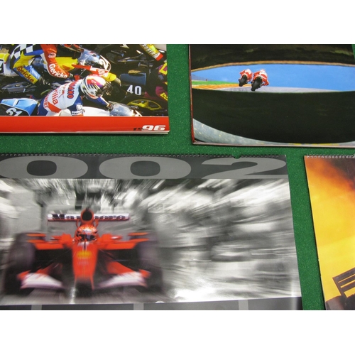 93 - Large colour calendars for: Formula 1 in 2000 and 2002 together with Motorcycle Racing in 1995, 1996... 