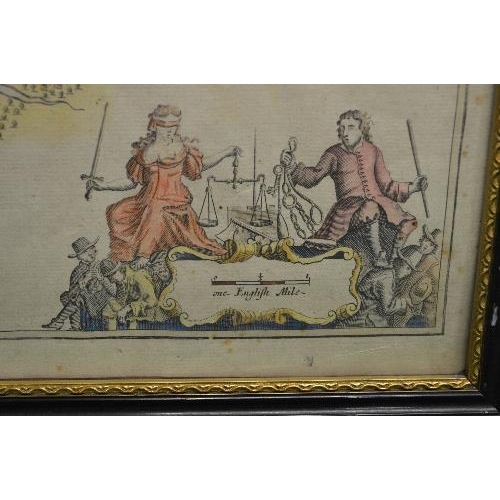 163 - James Moxon, hand coloured map of Milford-Haven bearing the inscription To His Grace Henry Duke Of B... 