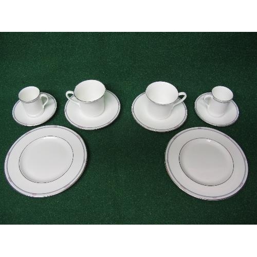 221 - Royal Doulton Simplicity pattern teaset No. H5112 to comprise: eight tea cups and saucers, eight cof... 