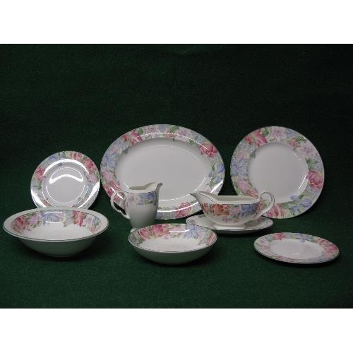 231 - Royal Albert Fonteyn dinner service having a floral border to comprise: ten each of the 10