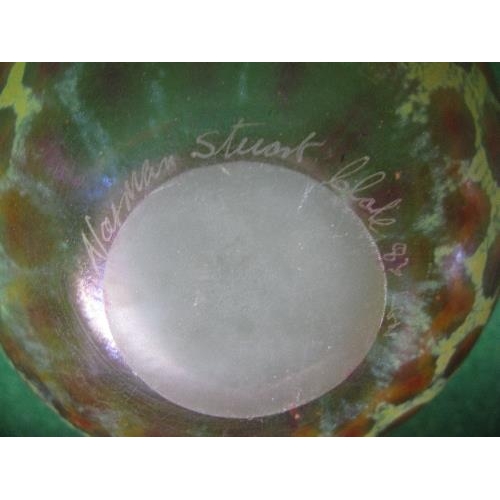 241 - Norman Stuart Clarke 1983 London Glassworks, red iridescent bowl, signed on base - 5.75