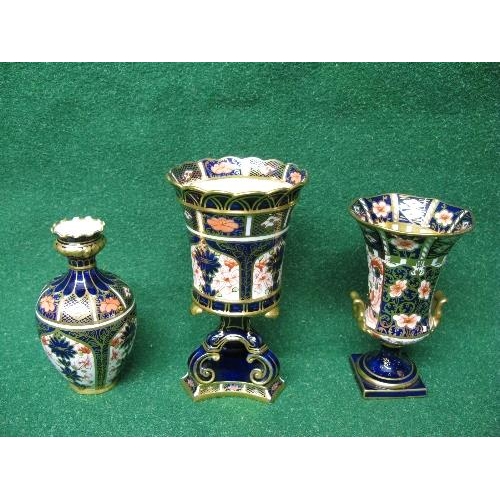 247 - Group of three Royal Crown Derby Imari patterned vases of varying forms - 6