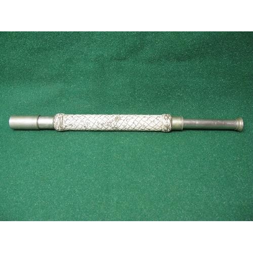 324 - Heath & Co. London SE9 No. 2803 single drawer telescope having a chrome finish with painted woven st... 