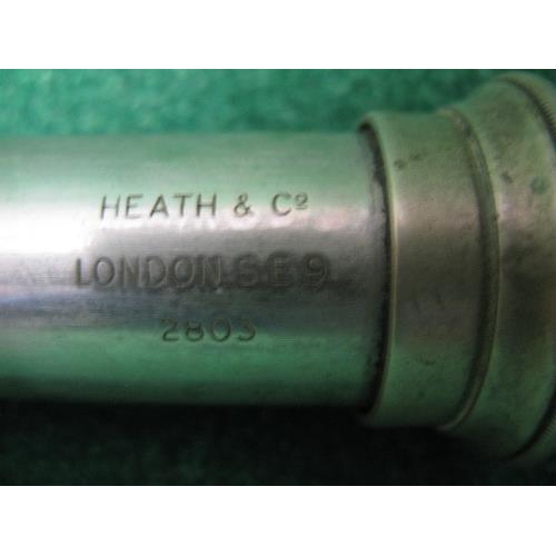 324 - Heath & Co. London SE9 No. 2803 single drawer telescope having a chrome finish with painted woven st... 