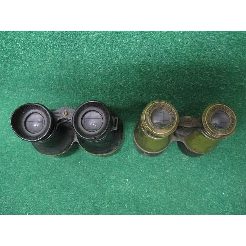 325 - Pair of MMA Son Ltd black painted binoculars together with one other pair of Jumelle Gordon painted ... 