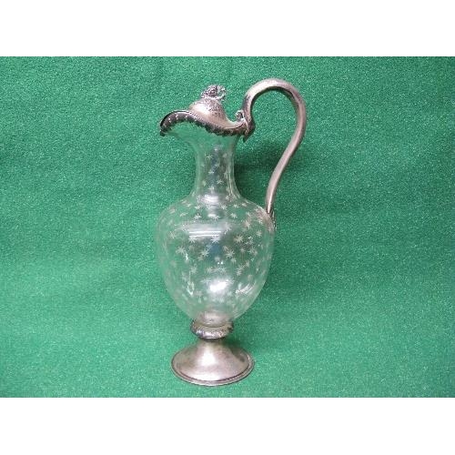 401 - Cut glass and silver claret jug by Lambert, Coventry, marked for London - 14.5