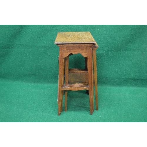 72 - Nest of four oak Arts & Crafts occasional tables the smallest having a second tier - 16.25