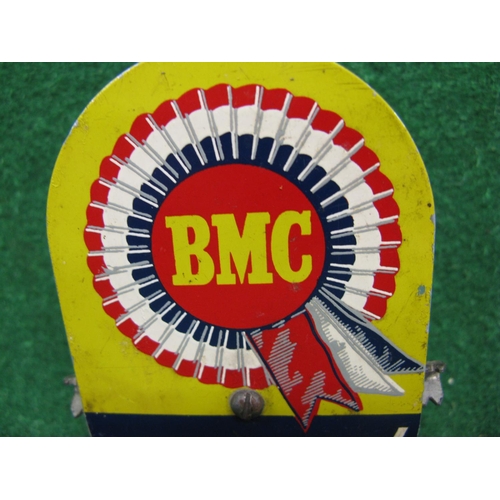 132 - Enamelled aluminum car badge for BMC Drivers Club featuring red, white and blue rosettes - 4