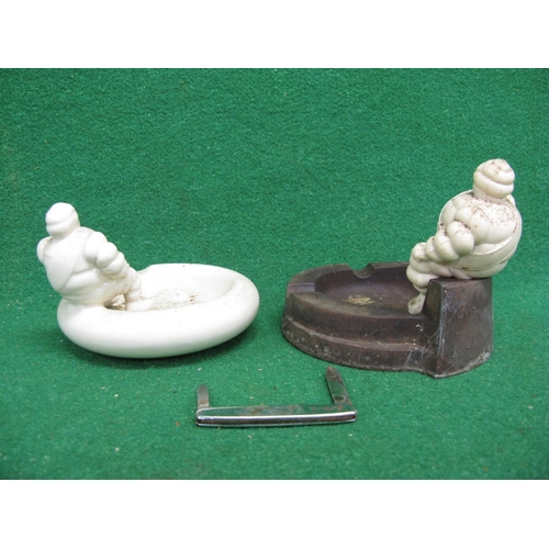 134 - Two ashtrays with Bibendum's, of stoneware and bakelite construction - average 5.5