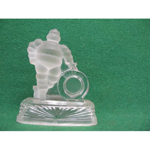 142 - Frosted and clear moulded glass French Michelin Bibendum - 7