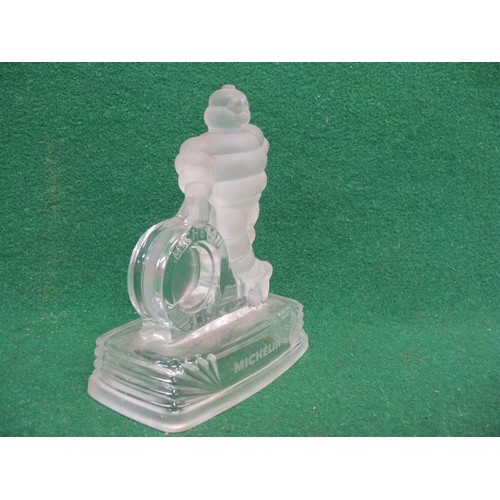 142 - Frosted and clear moulded glass French Michelin Bibendum - 7