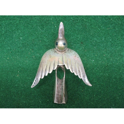 144 - Silver plated metal whistling bird mascot stamped Dedi on base - 3.5