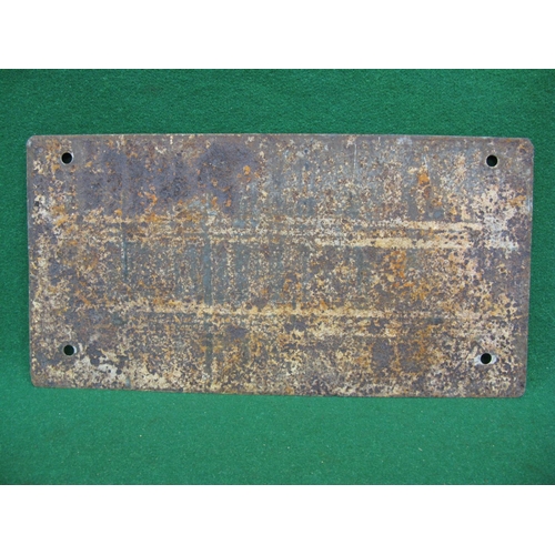 158 - Probably a level crossing enamel sign Controlled From Telephone No, red letters and border on a whit... 