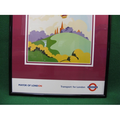 180 - Large framed Transport For London Underground poster Celebrating 125 Years Of Service To Harrow-On-T... 