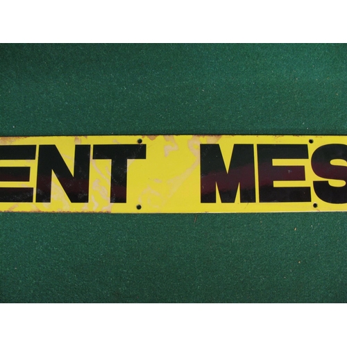 193 - Enamel sign for Kent Messenger, black letters on a yellow ground - 42