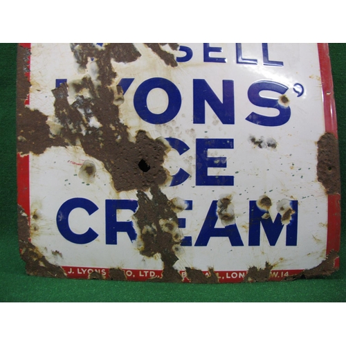 196 - Enamel sign in the form of a News Stand for J Lyons & Co. Ltd.  Lyons, Cooling News, We Sell Lyons I... 