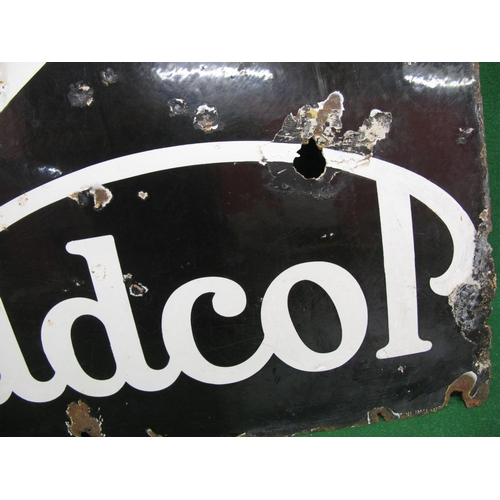 200 - Enamel advertising sign for Duckham's Adcol, black and white letters on the reverse ground - 40